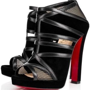 Christian Louboutin Commandanta Black Suede bootie